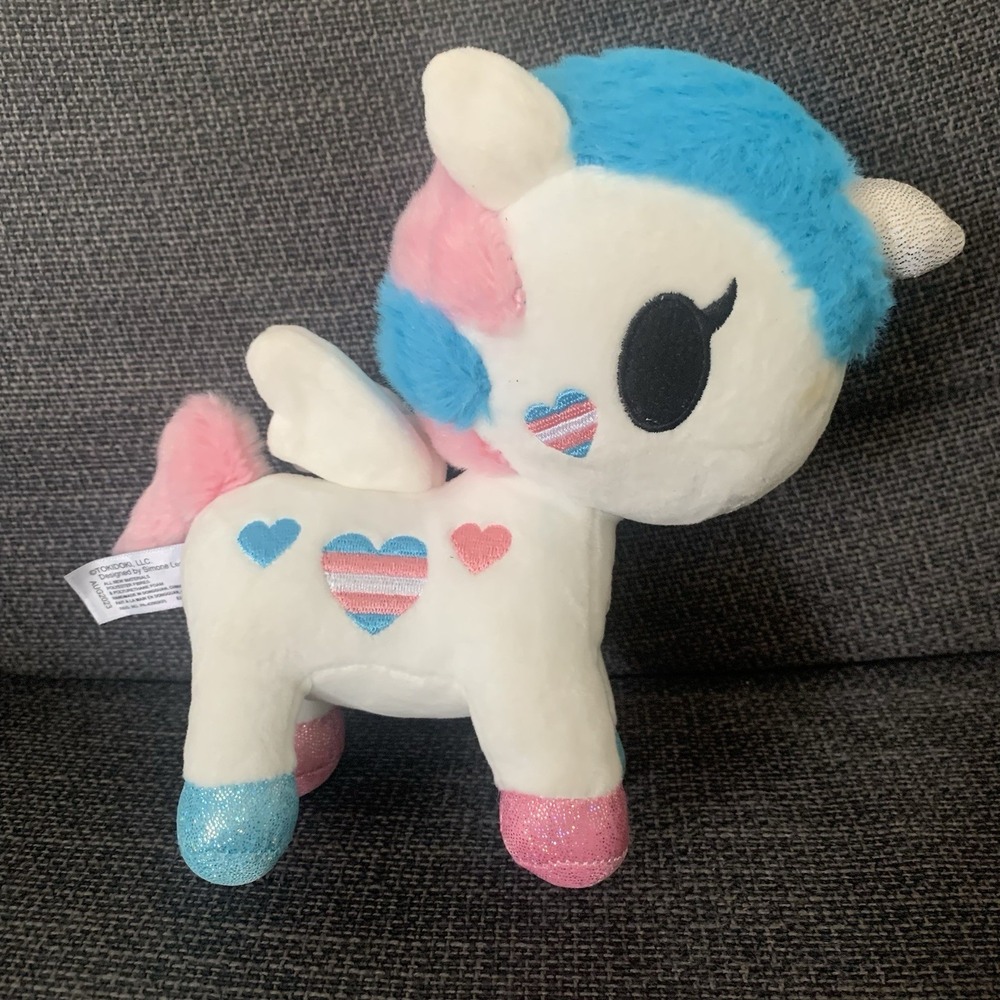 Tokidoki Unicorno Marsha Trans Flag Unicorn Plush Pastel 7"